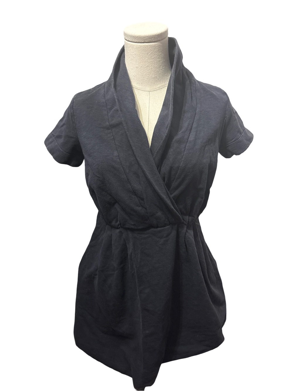 Twenty- one Slate Short-Sleeve Wrap-Front Balloon Skirt dress - size M